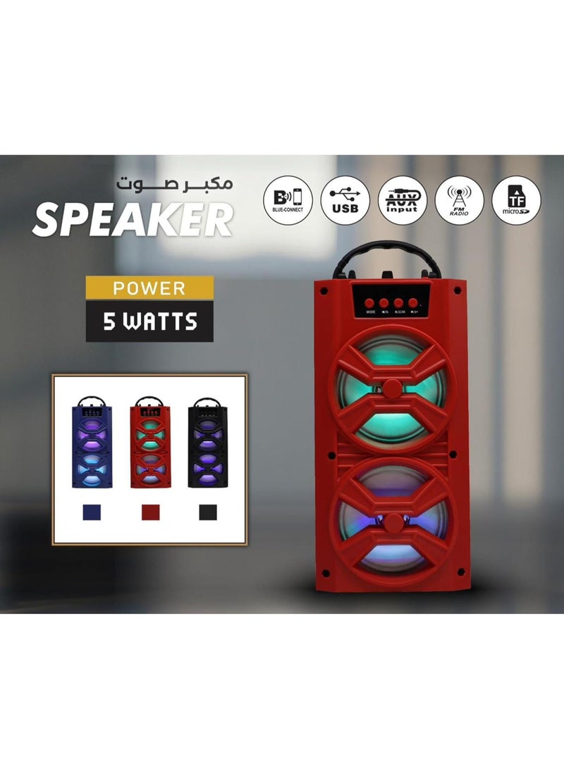 LC Powerful Dual Driver Bluetooth Speaker 5 Watts Portable Sound System with FM Radio USB and AUX Input - Image 2