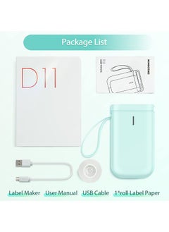 D11 Label Maker Machine Portable Bluetooth Sticker Label Printer with 1 Roll 12*40mm White Tape, USB Rechargeable, Inkless Thermal Label Maker with 10-15mm Print Width, Ideal for Office Home Organization and Small Business Supplies, Green - pzsku/Z4EAE6C02905102716FFAZ/45/_/1715926711/fba783d7-73b0-4087-8124-d0cb240a3f10