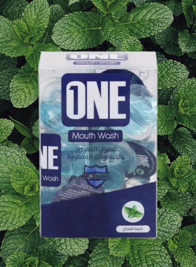 وان 6 قطع غسول للفم بنكهة النعناع 20 كبسولة 15مل - Image 2