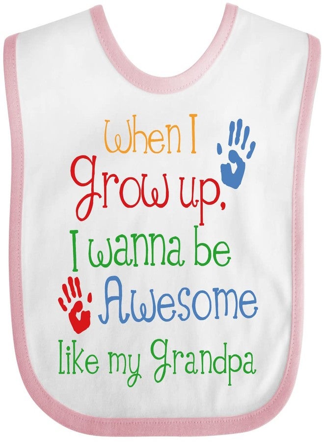 inktastic Awesome Like My Grandpa Baby Bib White and Pink 1981f - Image 1