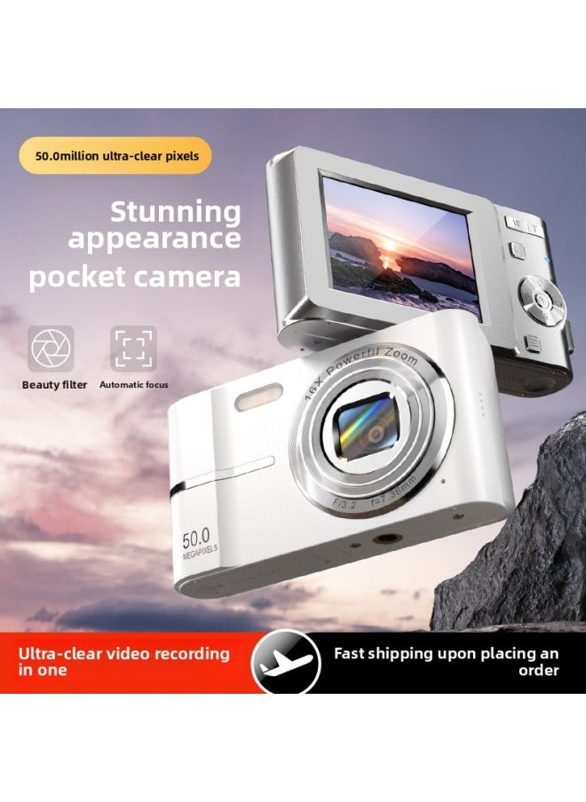 Generic Digital Camera 2.4 Inch Entry-level Retro Old-fashioned Digital Camera HD Small Portable CCD Fans-Body Color:64 Memory Card  - Image 1