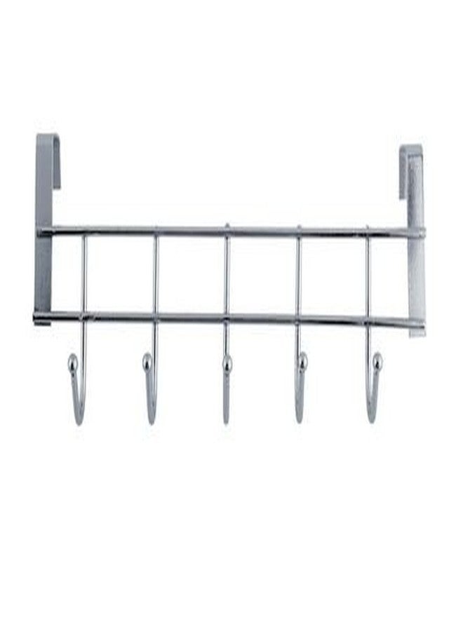 Desi Rang Over Door Steel Hanger with 5 Hooks Organizer for Kitchen Bathroom, Organizer for Utensils, Towels, Bags Accessories Space Saving, No Drill, Rust Proof, Multipurpose - Image 5