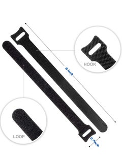 Bukela 60PCS Reusable Black Filcro Cable Ties - 6-Inch Adjustable Hook & Loop Fasteners for Home/Office/Data Centers (Cord Organizer, Wire Management)  - Image 3