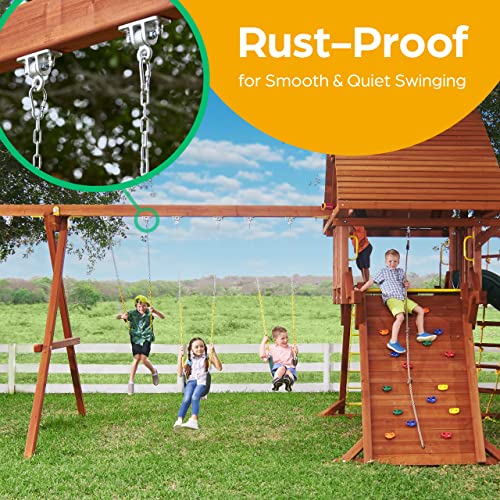 Jungle Gym Kingdom Swing Set Hangers - 2 Heavy Duty Brackets with Locking Snap Hooks for Porch, Patio, Playground - Indoor/Outdoor Hardware & Accessories - Image 4