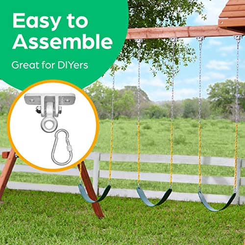 Jungle Gym Kingdom Swing Set Hangers - 2 Heavy Duty Brackets with Locking Snap Hooks for Porch, Patio, Playground - Indoor/Outdoor Hardware & Accessories - Image 3