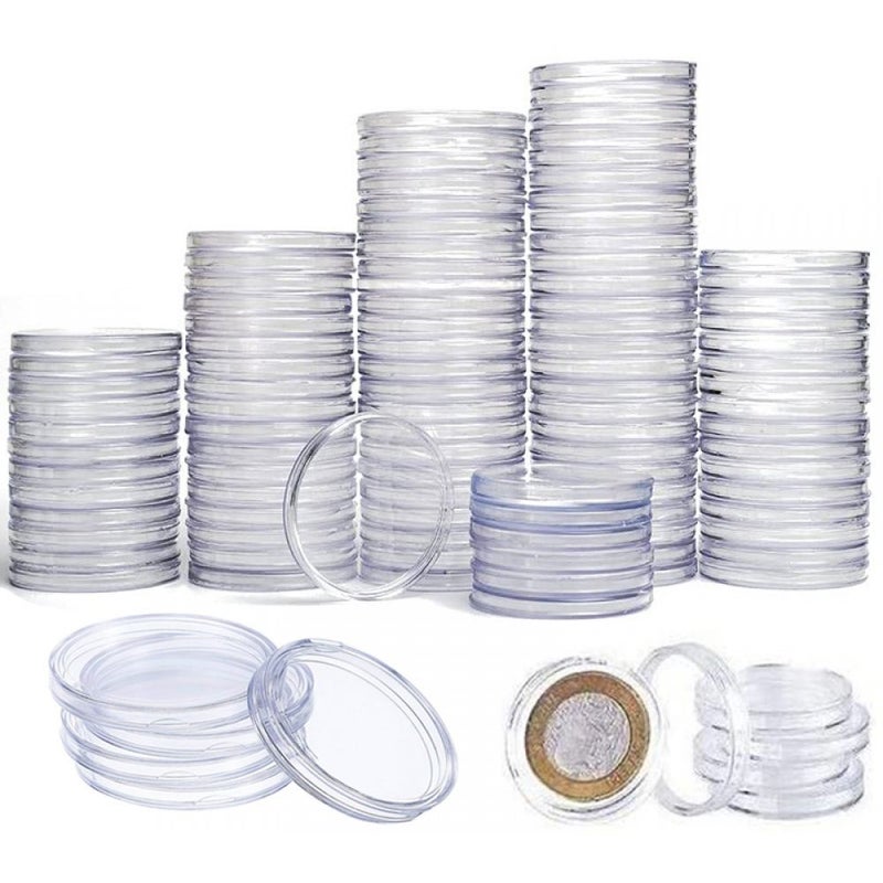 Plastic Coin Capsule Holder 40mm 25pcs Round Coin Storage Box For Collectors Protective Coin Boxes - Image 1