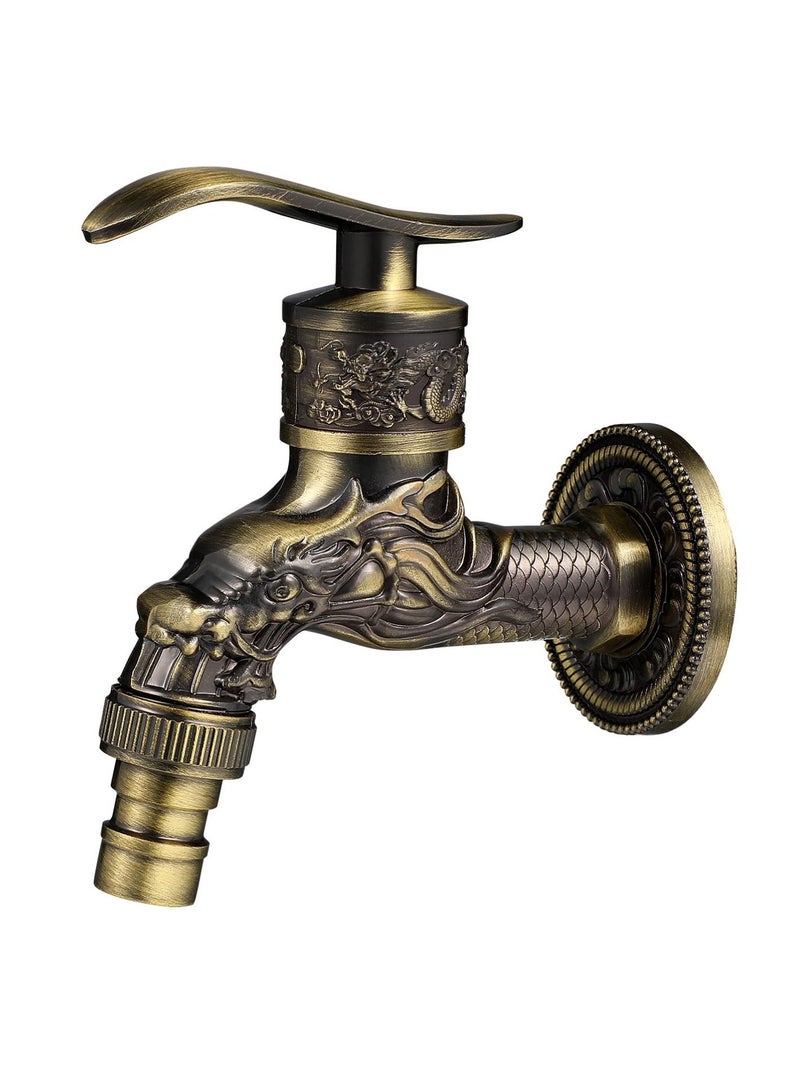 Brass Basin Taps Zinc Alloy Antique Faucet Vintage Brass Wall Mounted Water Faucet European antique faucet Classic Antique Sink Tap for Kitchen Bathroom Washing Machine and Outdoor Garden - Image 1