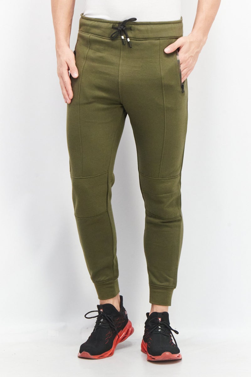 Sovereign Code Men Regular Fit Textured Drawstring Jogger Pant, Olive - Image 1