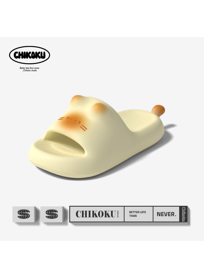 Chikoku Cute Cat Slippers For Women Summer New Indoor Home Thick Sole Cartoon Outdoor Sandals - Image 2