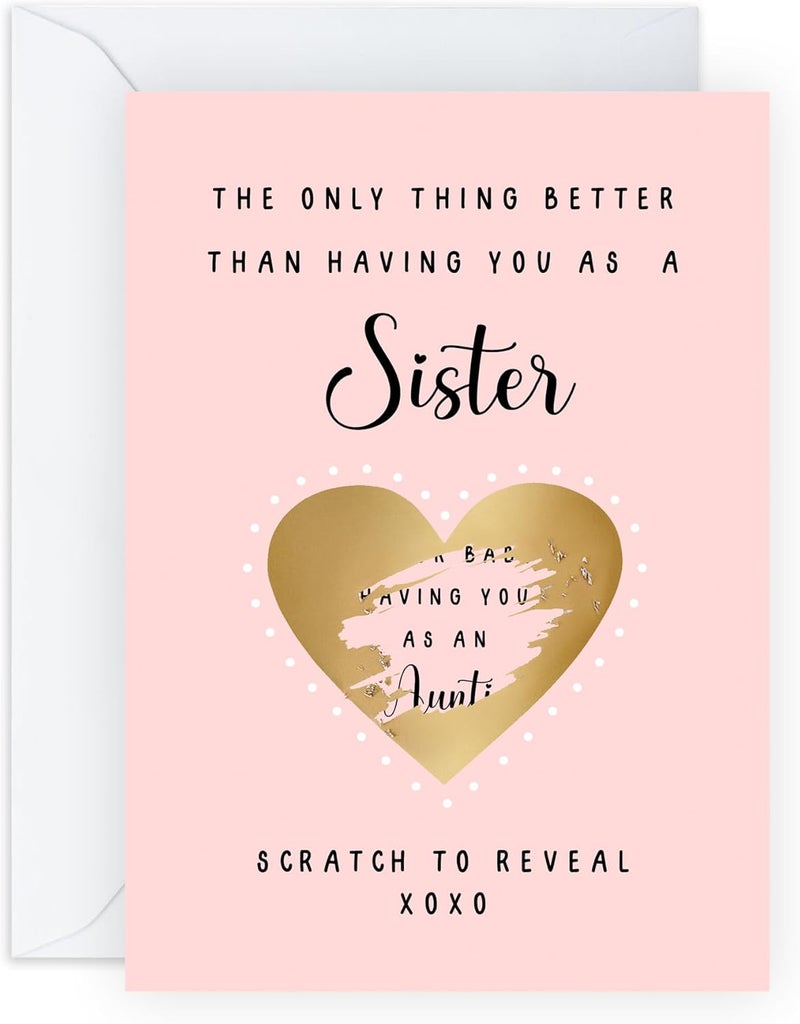 CENTRAL 23 Aunt Pregnancy Announcement - Having A Baby Reveal Ideas - We're Expecting Scratch Off Card - Surprise Keepsake For Sister Aunty - Comes With Fun Stickers - Image 2