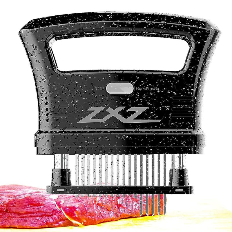 ZXZ Meat Tenderizer Easy to hold large handle  Detachable 48 stainless steel blade  Easy To Use  Clean Black