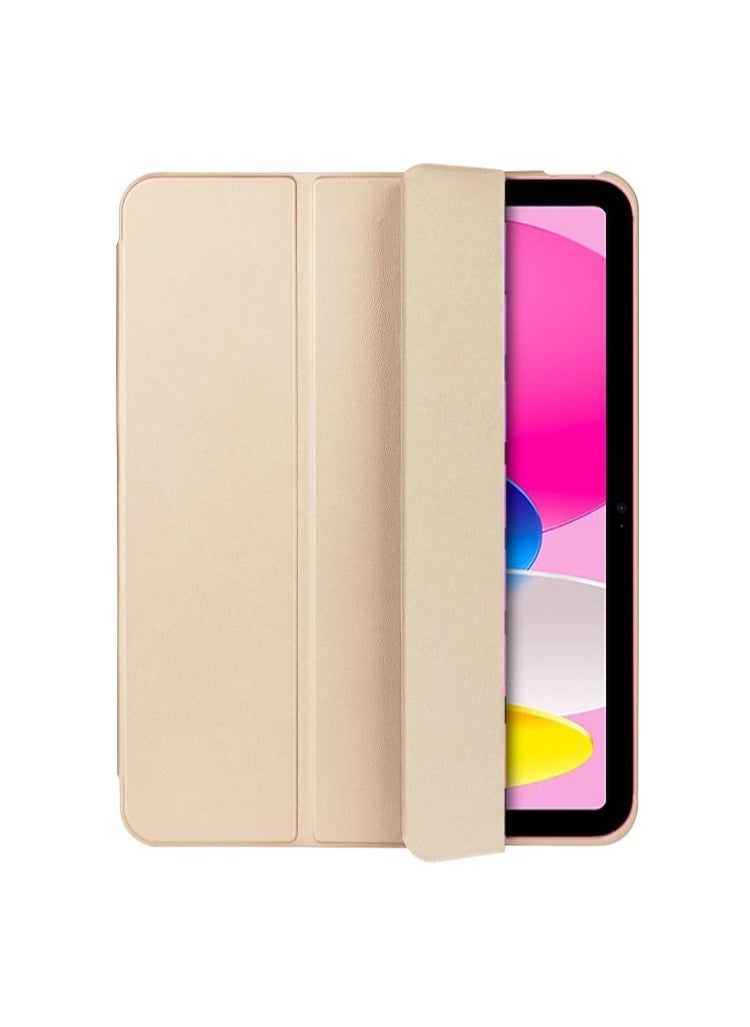 Wtech - Smart Transparent Back Shell Trifold Protective Shockproof Case Cover For Apple iPad 10 2022 10.9 Inch 10th Generation With Pen Holder Gold - Image 1