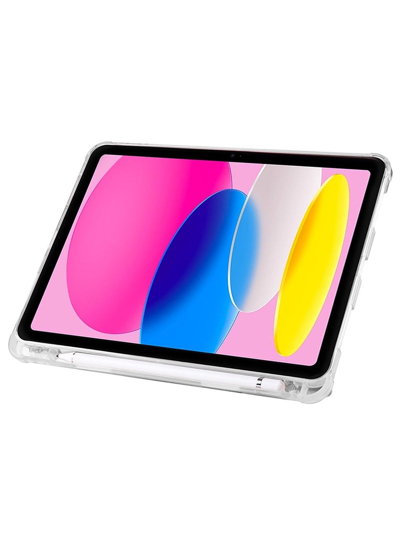 Wtech - Smart Transparent Back Shell Trifold Protective Shockproof Case Cover For Apple iPad 10 2022 10.9 Inch 10th Generation With Pen Holder Gold - Image 1