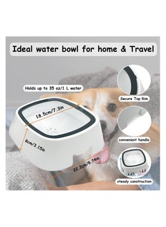 SYOSI Dog Water Bowl, 35oz/1L No Spill Dog Bowl, Non-Slip Slow Water Feeder Pet Water Dispenser, No Tip Pet Bowl, No Splash Drinking Bowl for Dogs and Cats Travel Vehicle Carried  - Image 3