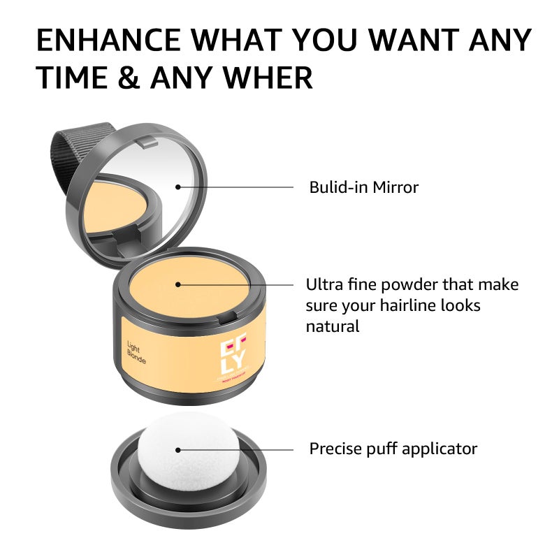 efly بودرة تلوين الشعر لتغطية فقدان الشعر والت thinning، بودرة ظل الشعر الرمادي لتغطية الجذور لخط الشعر للنساء والرجال، الحواجب، خط اللحية - Image 4