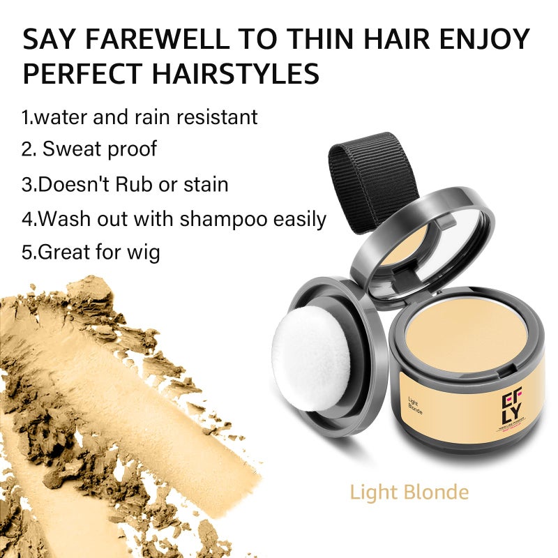efly بودرة تلوين الشعر لتغطية فقدان الشعر والت thinning، بودرة ظل الشعر الرمادي لتغطية الجذور لخط الشعر للنساء والرجال، الحواجب، خط اللحية - Image 3
