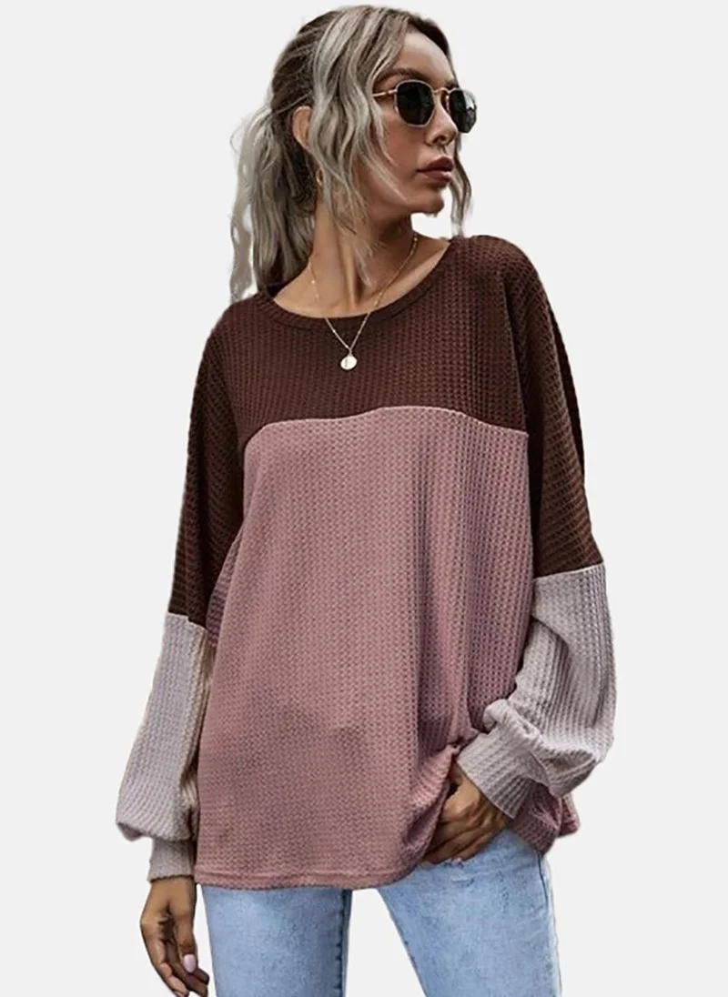 YUNIQEE Round Neck Colourblocked Casual Top