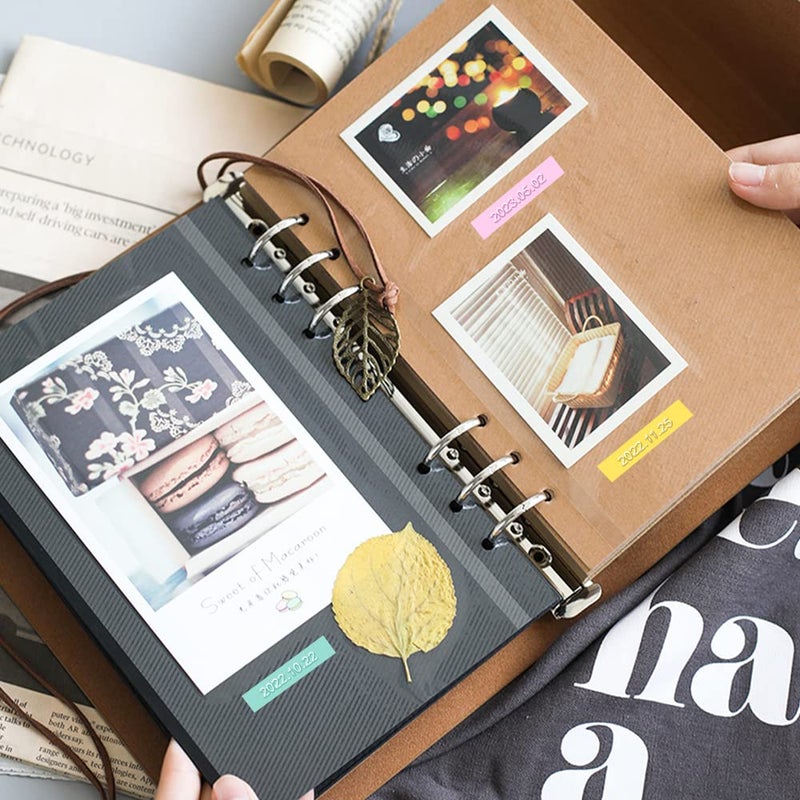 Pristar Plastic 3D Embossing Label Tape Self-Adhesive Compatible for Dymo Label Makers Organizer Xpress Pro, Office Mate II, 3/8 in X 9.8 Ft, Macaroon Color Yellow/Blue/Green/Pink/Purple, 10-Pack - Image 2