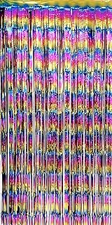 allgala Allgala 4PK 6.5FT x 3.2FT (Total 6.5FT x 13.1 FT) Metalic Tinsel Party Photo Backdrop Curtains Door Fringe  - Image 1