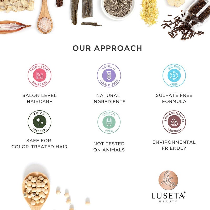 L LUSETA بلسم لوسيتا البيوتين والكولاجين لتكثيف الشعر ومنع تساقطه ونمو الشعر السريع - معزّز بزيت الأركان لإصلاح الشعر التالف والجاف - خالي من الكبريتات وخالي من البارابين 33.8 أونصة - Image 5