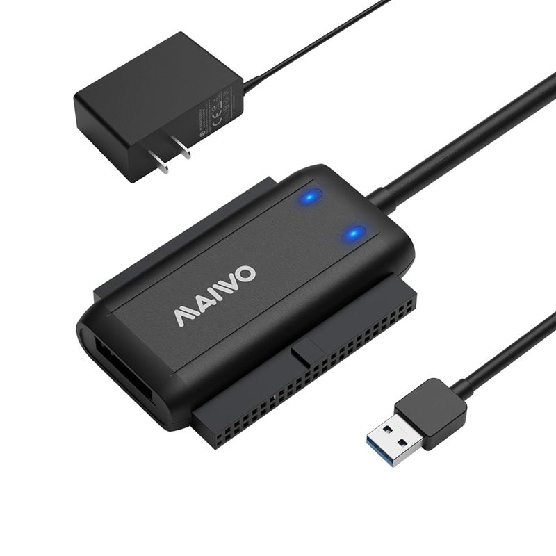 MAIWO SATA IDE to USB 30 Adapter Cable Hard Drive Reader Converter for 2535 Inch IDE HDD 2535 Inch SATA HDDSSD 525 Inch DVDCD Drive 12V 2A Power Adapter - Image 2