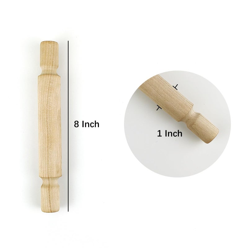 Kang&Chang 3 pcs 8 Inch Wood Rolling Pin, Great for Children's Play, Arts and Crafts - Image 2