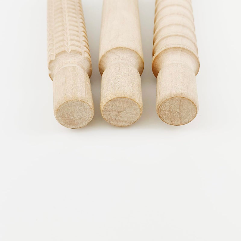Kang&Chang 3 pcs 8 Inch Wood Rolling Pin, Great for Children's Play, Arts and Crafts - Image 5