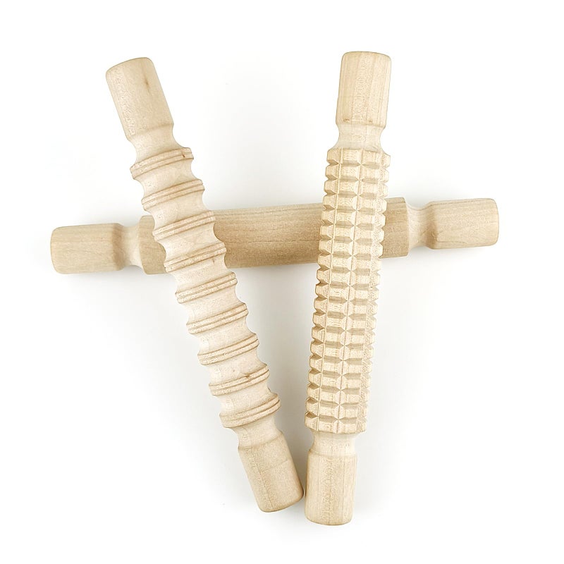Kang&Chang 3 pcs 8 Inch Wood Rolling Pin, Great for Children's Play, Arts and Crafts - Image 4