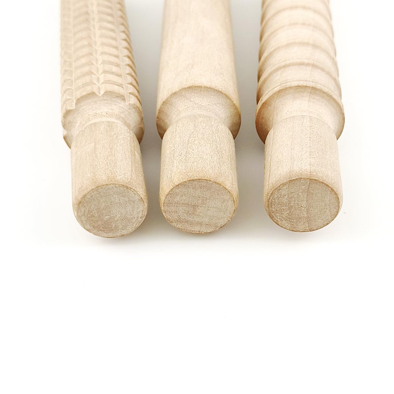 Kang&Chang 3 pcs 8 Inch Wood Rolling Pin, Great for Children's Play, Arts and Crafts - Image 3