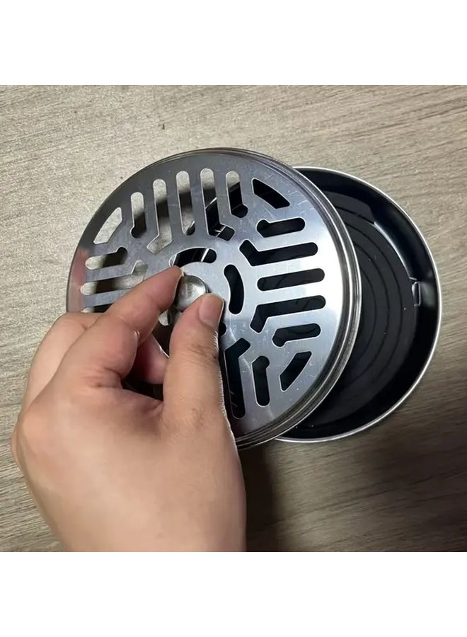 Stainless Steel Hexagonal Mosquito Coil Holder With Lid 1pc Random Color - Image 2