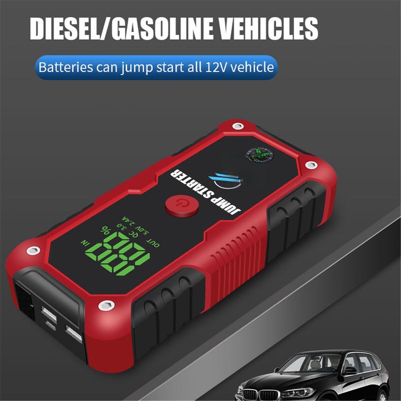 Display 20000mAh Car Jump Starter Booster Power Bank Battery Charger Truck Motorcycle Jump Pack Battery Booster Jumper - Image 5