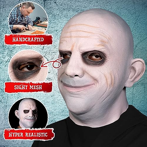 Zadin Premium Quality Enigmatic Uncle Freak Halloween Costume Mask, Classic Dark Comedy Character Mask, Old Uncle Mask - Image 5