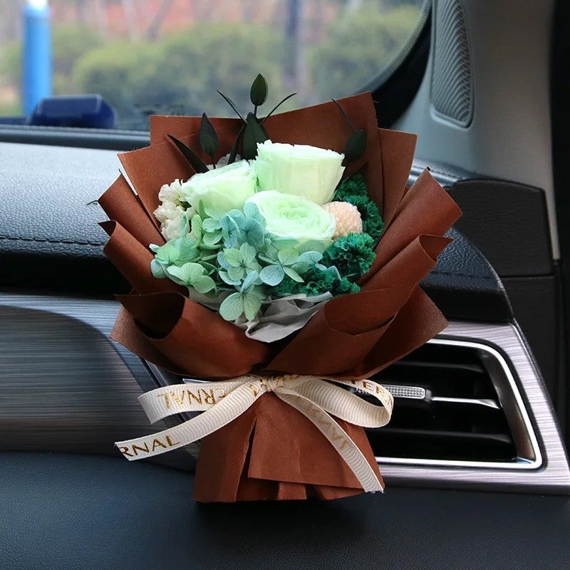 Y&D Handmade Mini Bouquet Car Air Freshener - Dried Flower Vent Clip Perfume - Natural Dried Plants Fragrance Diffuser for Auto - Image 1