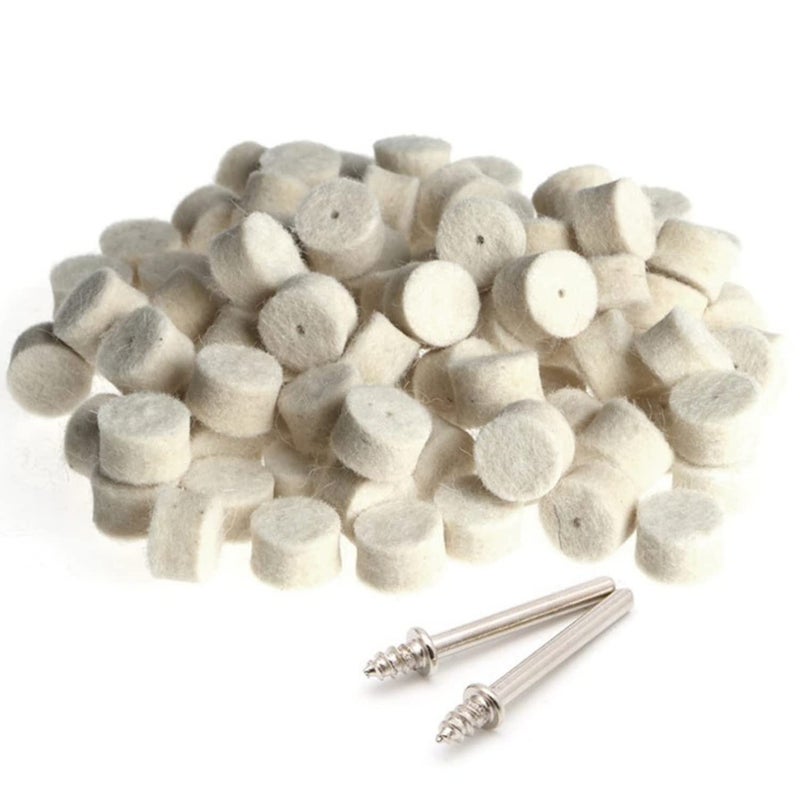 DRILAX 100-Piece 1/2" Polishing & Buffing Wheel Kit with 2 Mandrels – Heavy-Duty Wheels 50% Thicker for Superior Durability – Compatible with Dremel Polishing Bits, Buffing Wheels & Jewelry Detailing - Image 1