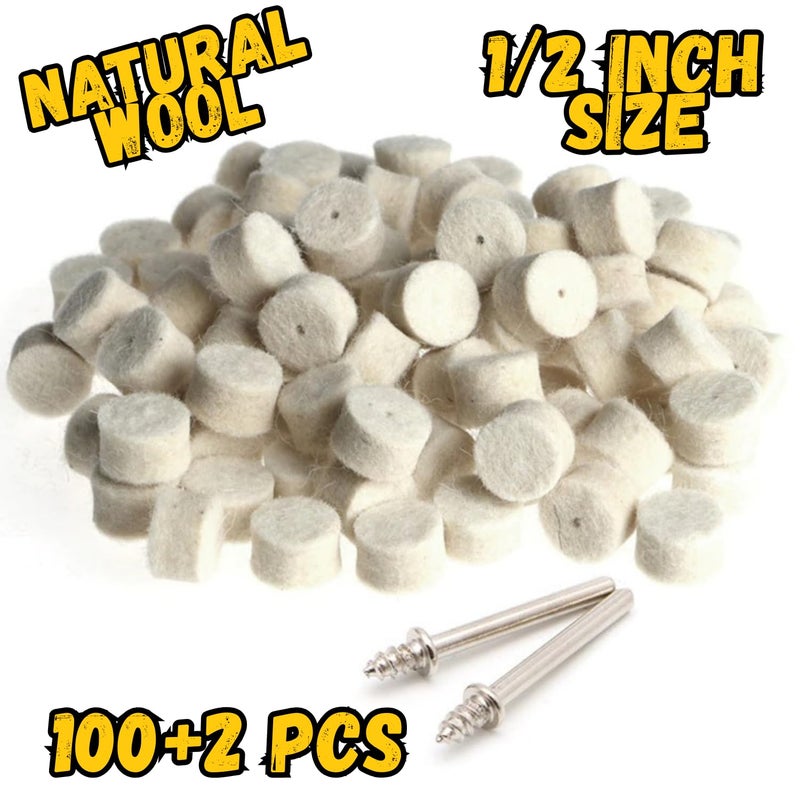 DRILAX 100-Piece 1/2" Polishing & Buffing Wheel Kit with 2 Mandrels – Heavy-Duty Wheels 50% Thicker for Superior Durability – Compatible with Dremel Polishing Bits, Buffing Wheels & Jewelry Detailing - Image 4