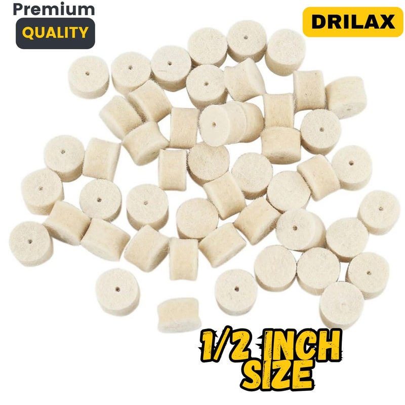 DRILAX 100-Piece 1/2" Polishing & Buffing Wheel Kit with 2 Mandrels – Heavy-Duty Wheels 50% Thicker for Superior Durability – Compatible with Dremel Polishing Bits, Buffing Wheels & Jewelry Detailing - Image 3