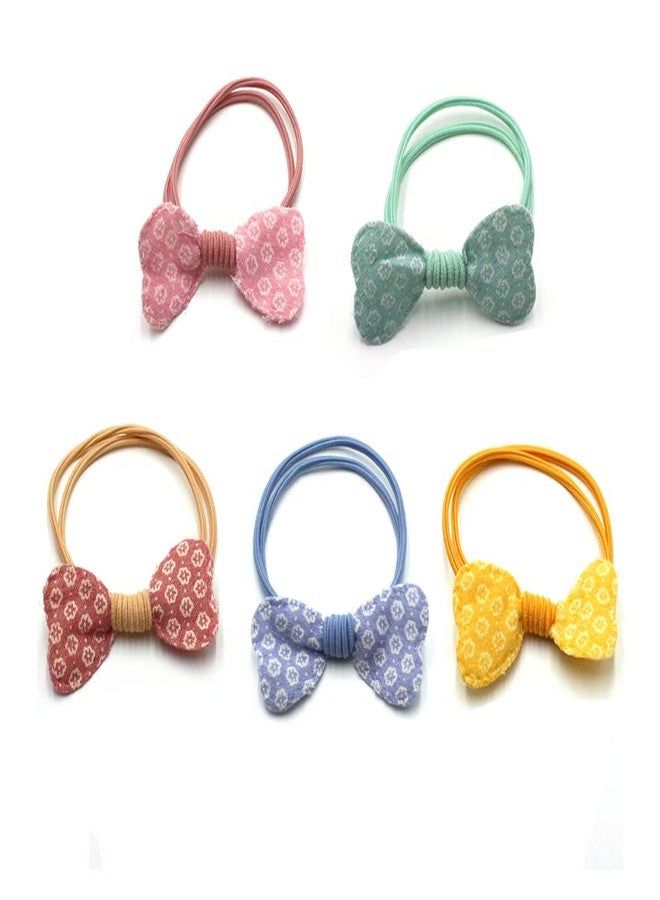 Kalaneet 5 pcs cute bow Hair Rubber Bands - Image 1
