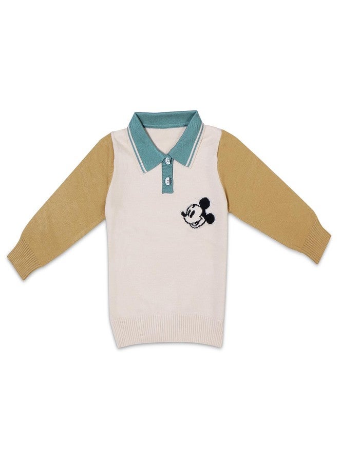 Pokory Baby Sweater Full Sleeve Comfortable and Stylish with Adorable Design for Kids Boys and Girls Perfect Cool Weather Size 90 Yellow - Image 1