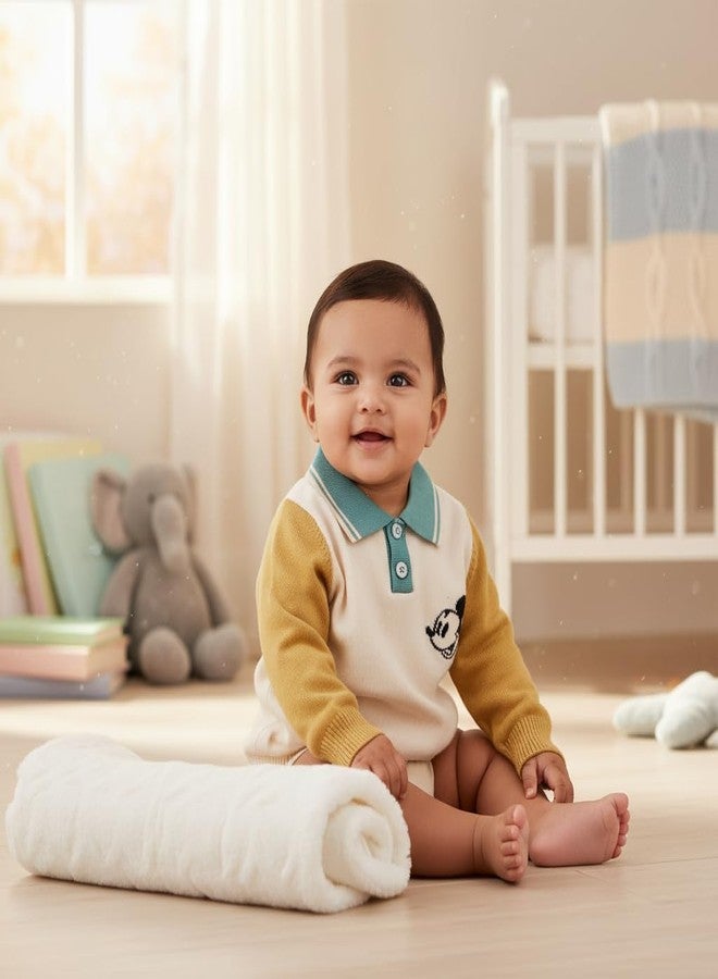 Pokory Baby Sweater Full Sleeve Comfortable and Stylish with Adorable Design for Kids Boys and Girls Perfect Cool Weather Size 90 Yellow - Image 4