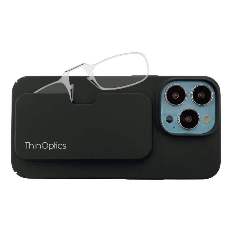 ThinOptics Slimline Rectangular Reading iPhone 15 Pro CaseClear Glasses 44 mm 15