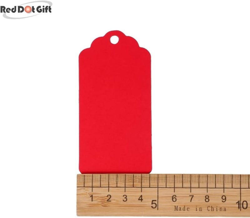 Red Dot Gift REDDOTGIFT 100Pcs Red Kraft Paper Gift Tags with 10m Natural Jute Twine - Image 3