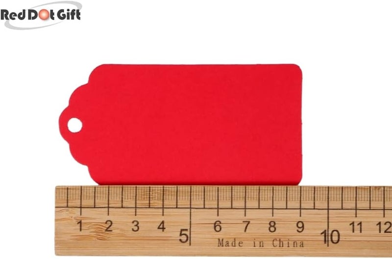 Red Dot Gift REDDOTGIFT 100Pcs Red Kraft Paper Gift Tags with 10m Natural Jute Twine - Image 2