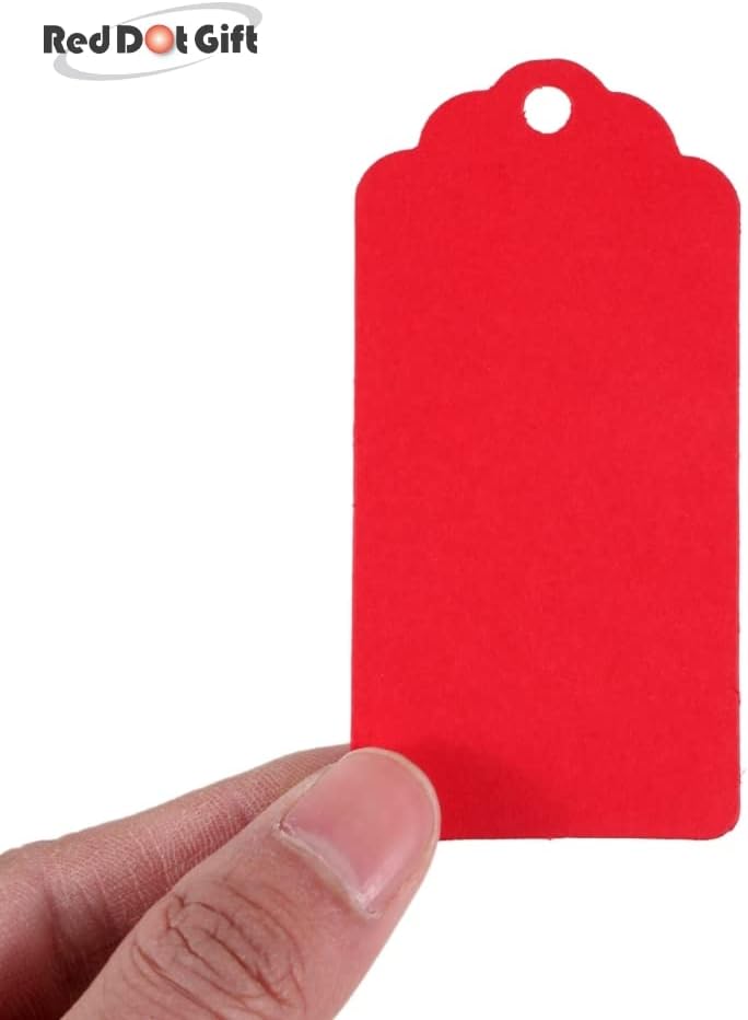 Red Dot Gift REDDOTGIFT 100Pcs Red Kraft Paper Gift Tags with 10m Natural Jute Twine - Image 4