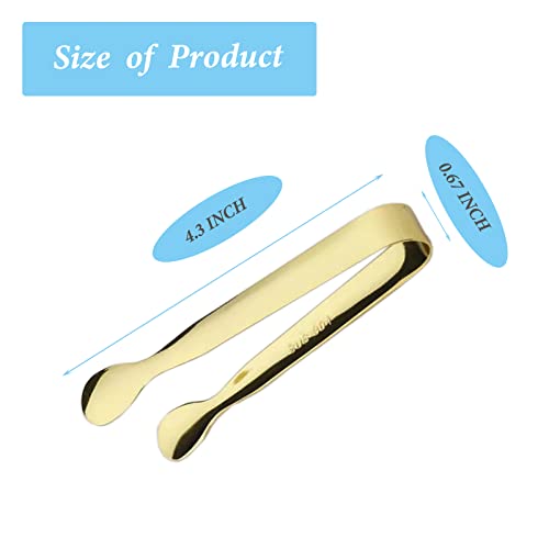 Sunenlyst 6PCS Ice Tongs Mini Sugar Tongs 4.25Inch Stainless Steel Small Serving Tongs, Small Kitchen Tiny Tongs for Appetizers,Tea Party, Coffee Bar, Desserts (Gold) - Image 2