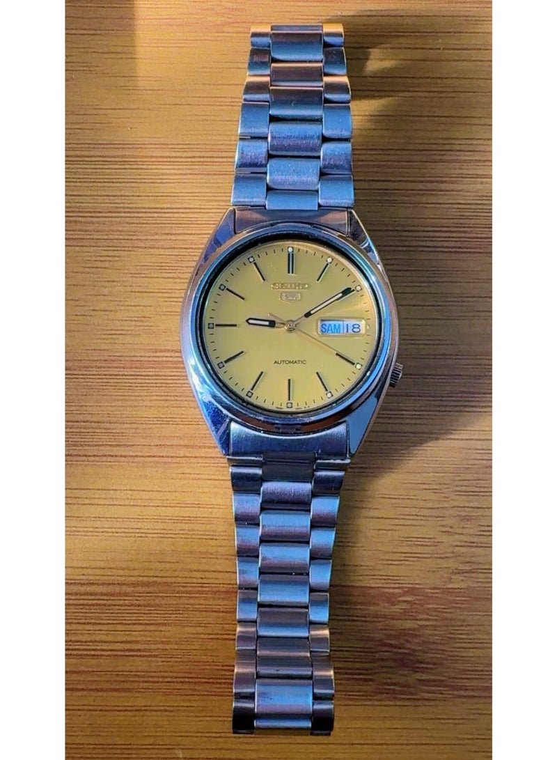 Seiko 5 Vintage Seiko 5 Automatic Watch 7526-3040 – Gold Dial Stainless Steel Wristwatch – Pre-Owned, Excellent Mint Condition (Looks Like Brand New) - Image 3
