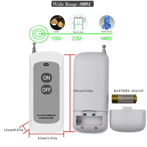 ROBOWAY 2 Channel Wireless Two Button RF Remote ON-Off Model 433MHz EV1527 Learning Code - White (1 Remote) - Image 2