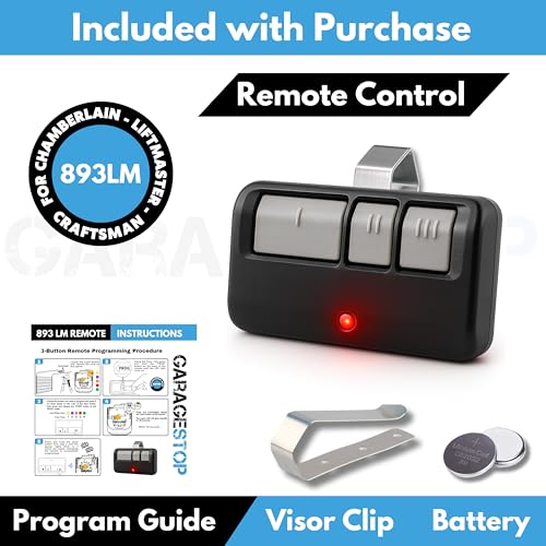 GARAGE STOP 893LM 893Max 891LM 371LM 373LM 971LM 973LM Universal Garage Door Opener Remote - for Chamberlain, LiftMaster, Craftsman, 3-Button, Extra Long-Range Gate Opener Remote - Image 5