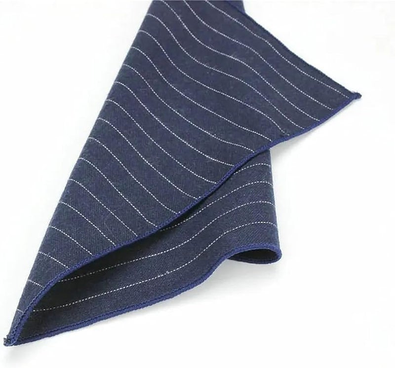 Men Pocket Squares 10 Pack Cotton Handkerchiefs Scarves Striped Business Casual Vintage Color Ia4038 - Image 5