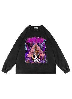 KUYING New One Piece Retro Washed Round Neck Hoodie  - Image 1