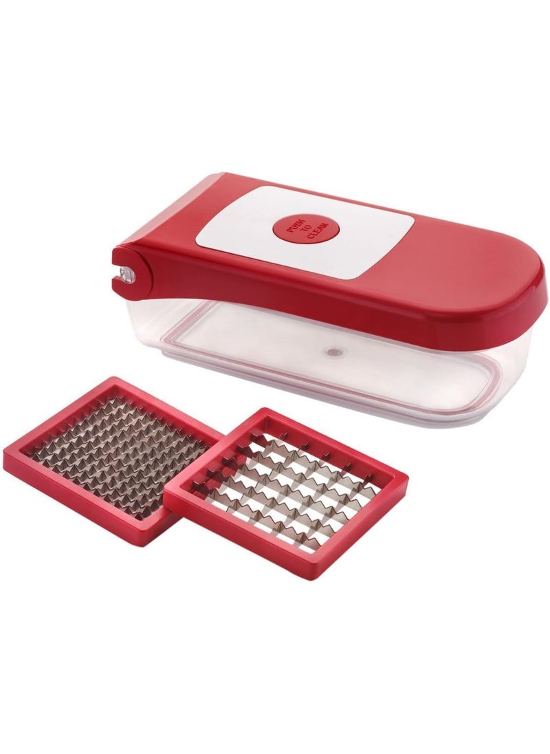 GANESH Plastic Chopper Vegetable and Fruit Cutter, Red  - Image 1